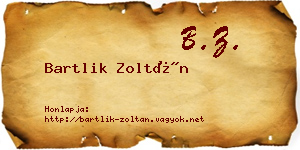 Bartlik Zoltán névjegykártya